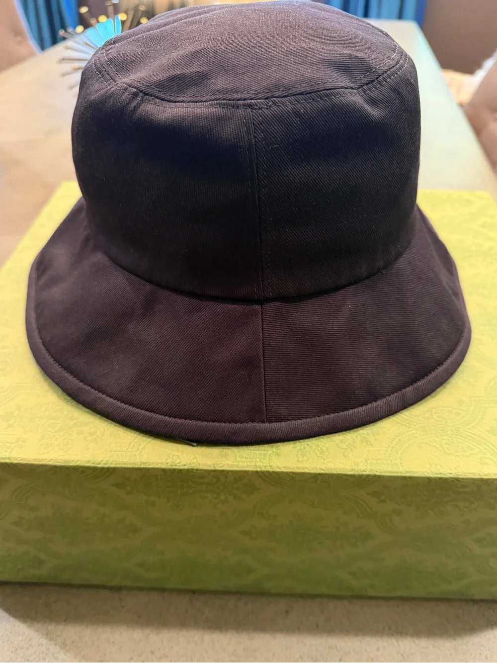 Gucci Black Bucket Hat with Red Logo Patch